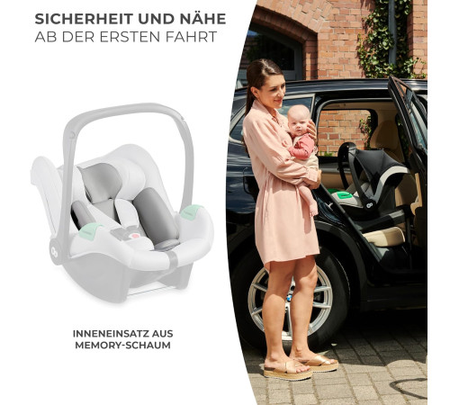 kinderkraft scaun auto mink pro i-size (40-75 cm) complet cu baza fx isofix (gri)