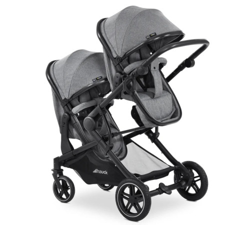 hauck carucior pentru gemeni 2in1 atlantic twin melange grey
