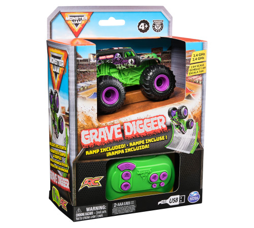 spin master 6068563 monster truck cu radio control "monster jam, grave digger 1:64"