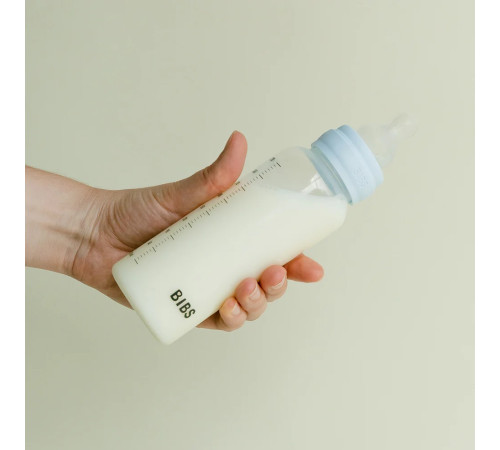 bibs biberon din plastic anticolic cu tetina din latex (270 ml.) baby blue