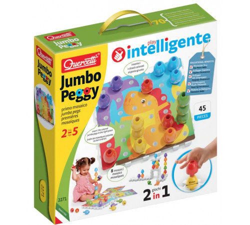  quercetti 2271 mozaic pentru copii "jumbo peggy" (45 el.)