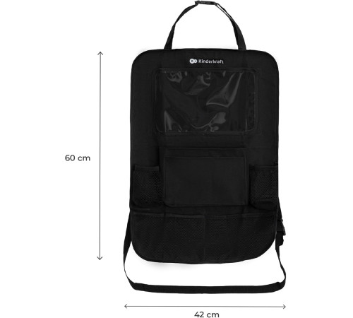 kinderkraft organizator auto și protecție scaun 2 &icirc;n 1 (negru)