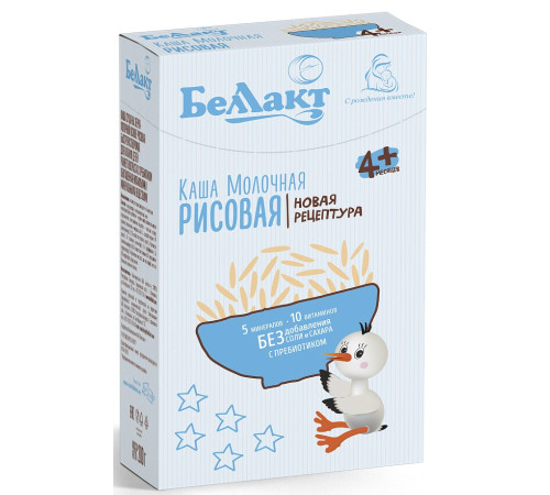  Беллакт Каша рисовая молочная с пребиотиком (4 м.+) 200 гр.