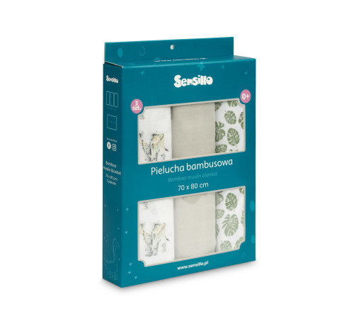 sensillo-0805 0414 set pelinci "bamboo elephant" (70х80  cm) 3 buc.