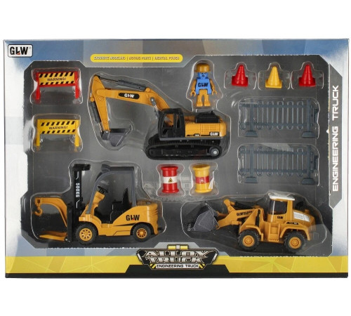  84837 set de joacă cu utilaje de construcție pentru copii, cu figurină