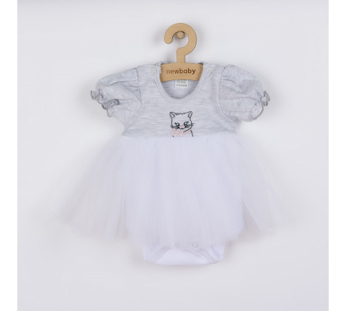 Детская одежда в Молдове new baby 42552 Платье-боди (фатин) wonderful (grey) 62см (3-6мес)