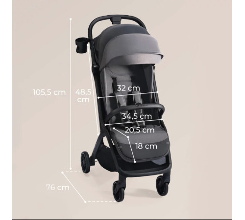 kinderkraft Коляска прогулочная nubi 2 бежевый