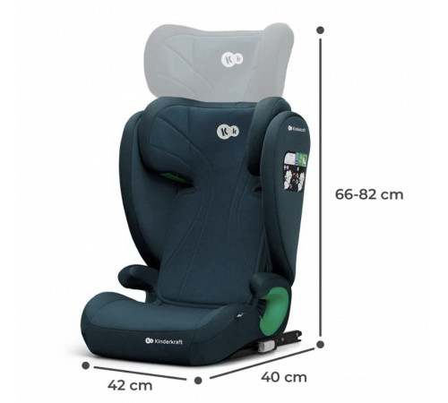 kinderkraft scaun auto junior fix 2 i-size gr. 2/3 (100-150 cm) albastru