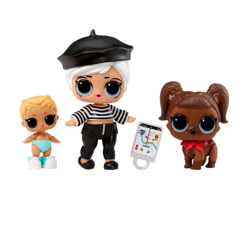 l.o.l. 987888 set 3 figurine l.o.l. surprise! seria opp tot + pet + lil sis -beatnik babe + darling doggie