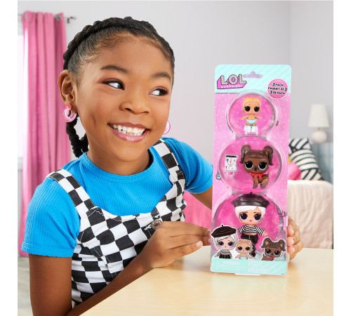l.o.l. 987888 set 3 figurine l.o.l. surprise! seria opp tot + pet + lil sis -beatnik babe + darling doggie