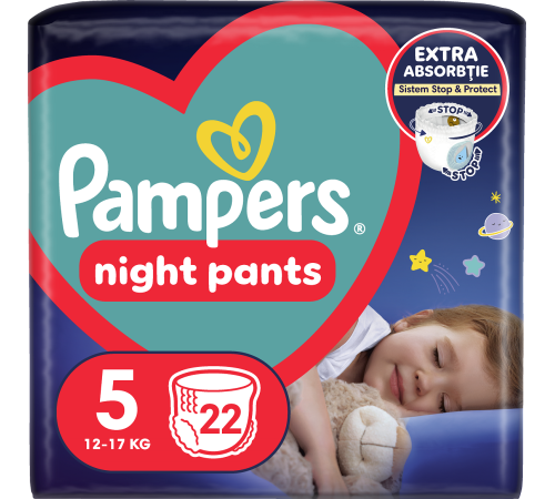 pampers pants night 5 (12-17 kg.) 22 buc.