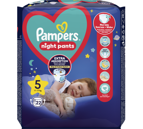 pampers pants night 5 (12-17 kg.) 22 buc.