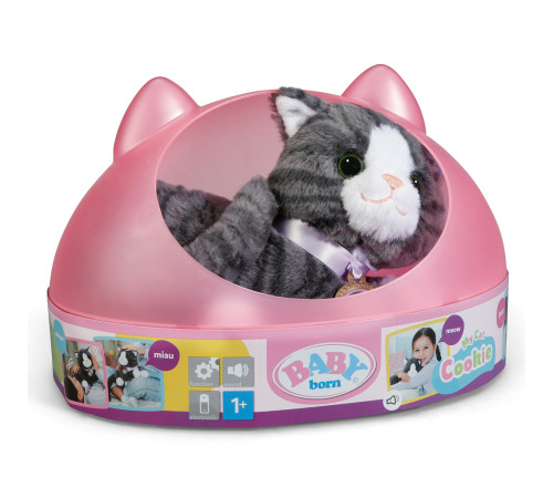 zapf creation 837580 pisicuță interactivă cu cutie baby born "my cat cookie"