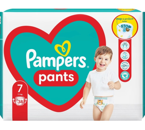 pampers pants 7 (17 кг+) 38 шт.