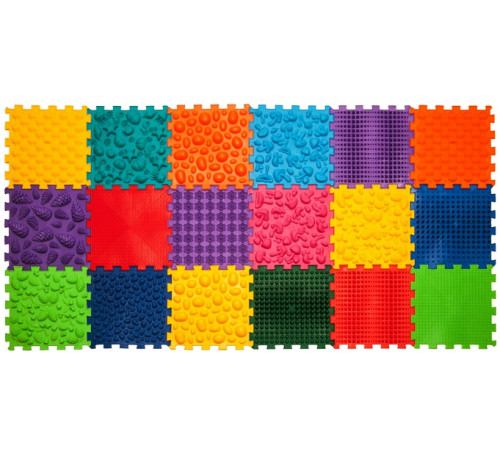  ortek 10173 Коврик-пазл ортопедический - массажный "mega mix" (18 эл.)