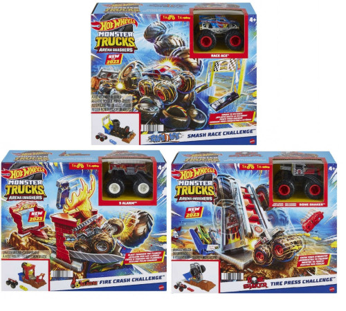 hot wheels hnb87 set de joc "monster trucks arena smashers" in sort.