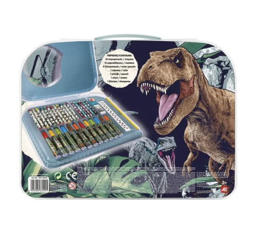 as kids 1023-66229 set pentru desen in gentuta art case jurassic world