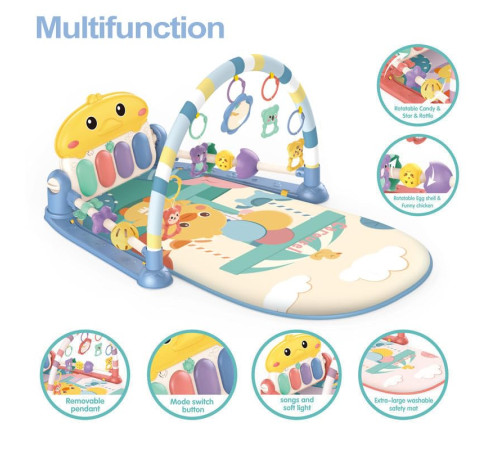 bibiin toys 698-93 covoraș educativ cu pian albastru