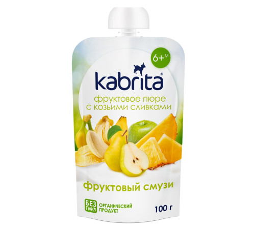 mega pack kabrita piure cu frișсă de capra "amestec de fructe" (6 х 100) 600 gr.