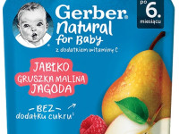 gerber piure "mere-pere-zmeura-afine" (6 m+) 80 gr.