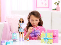 barbie jfg72 set cu papusa "petrecerea surpriza in tonuri turcoaz"
