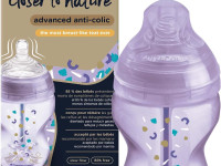 tommee tippee tt0022 biberon "advanced anti-colic" violet (0 luni+) 260 ml.