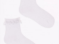 yoclub skfa/m07/white Șosete cu dantelă (6-9 m.) alb