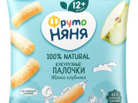 ФрутоНяня bețișoare de porumb cu măr și căpșuni 20 g. (12 luni+)