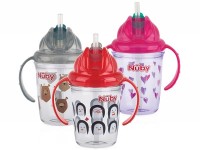 nuby nv0414017 cana anti-varsare "tritan" cu pai (12m +) 240 ml.