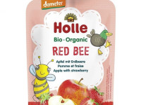 holle bio organic "red bee" piure de mere, capsune (8 luni+) 100 gr.