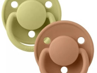 bibs suzeta rotunda din silicon de lux (0-36 luni) 2 buc. meadow & earth