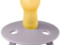 bibs suzeta rotunda din latex color s (0-6 luni)  fossil grey
