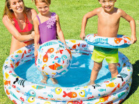 intex 59469 piscină gonflabilă pentru copii cu minge și cerc (132x28 cm)