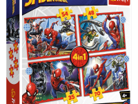 trefl 34384 puzzle 4-în-1 "heroic spider-man" (35/48/54/70 el.)