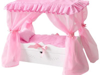 71219 Кроватка для кукол с балдахином и постельным бельём "diamond princes" белая
