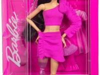 barbie hyv26 papusa cu proteza "barbie deluxe style" bruneta in costum roz