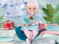 zapf creation 705452 păpușă interactivă "baby annabell" cu perelina de ploaie (43 cm.)