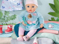 zapf creation 705452 păpușă interactivă "baby annabell" cu perelina de ploaie (43 cm.)