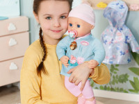 zapf creation 705452 păpușă interactivă "baby annabell" cu perelina de ploaie (43 cm.)