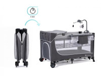 kinderkraft tarc-patut cu accesorii leody gri