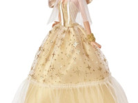 barbie hjx04 papusa "holiday collector" in rochie aurie de lux