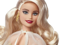barbie hjx04 Коллекционная кукла "Праздничная" в роскошном золотистом платье