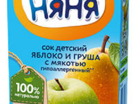 ФрутоНяня suc de mere-pere cu pulpa 200 ml. (5 m+)