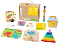 tooky toy tk755 set de jucării pentru dezvoltare timpurie "cutie educațională" (40 articole)