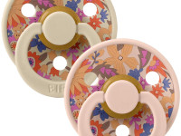 bibs suzeta rotunda din latex "colour liberty" june blossom & blush (0-6 luni) 2 buc.