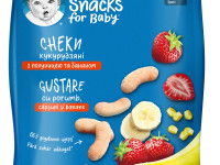 gerber bastonașe de porumb cu banane și căpșuni (7 m+)  28 gr.