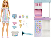 barbie hcn46 set de joc barbie "magazin de înghețată"