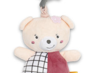 baby mix 53097 jucărie muzicală pentru călătorie „ursuleț” roz