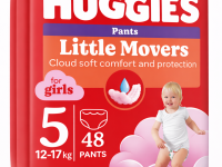 huggies chilotei little movers girl 5 (13-17 kg.) 48 buc.