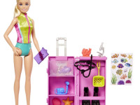 barbie hmh26 papusa "biolog marin" cu accesorii